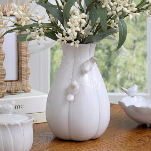 Helena Petal Vase with Two Birds, a decorative vessel for arranging flowers, foliage or tabletop displays